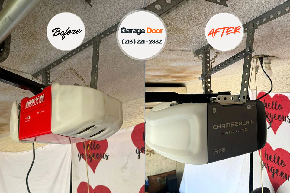 Before and after: garage door repair Geneva, OH